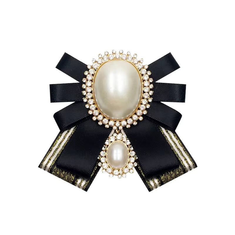 Pearl Bow Tie Brooch