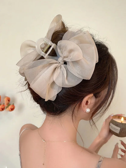 Sweet Mesh Bow Hair Claw