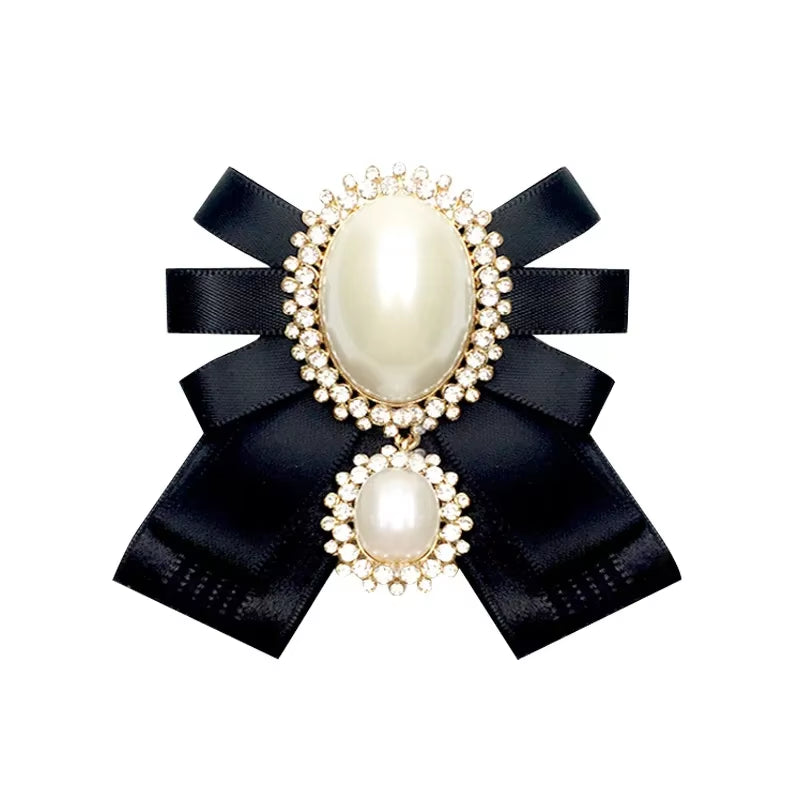 Pearl Bow Tie Brooch