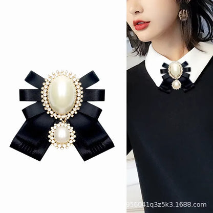 Pearl Bow Tie Brooch