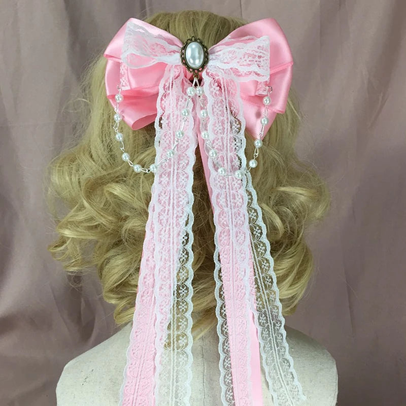 Lolita Lace Bow Ribbon Hair Clip