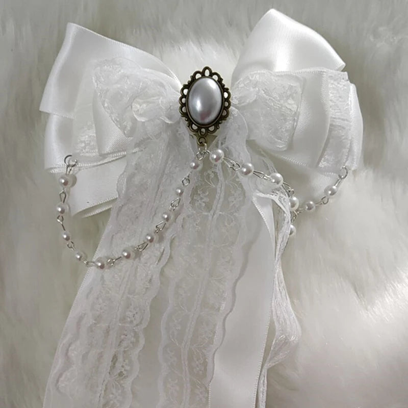 Lolita Lace Bow Ribbon Hair Clip