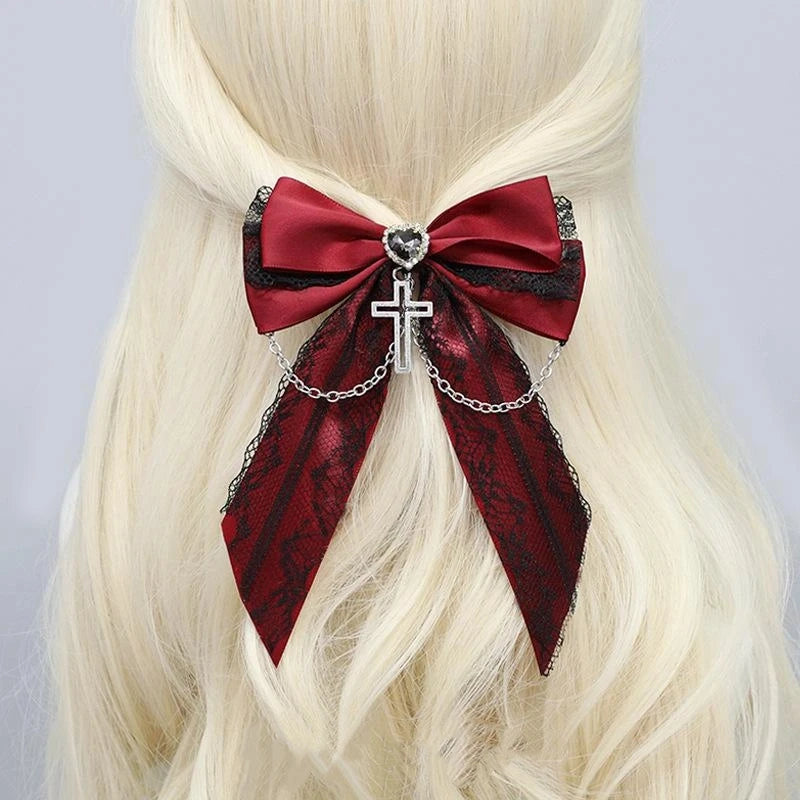 Lolita Lace Bow Ribbon Hair Clip