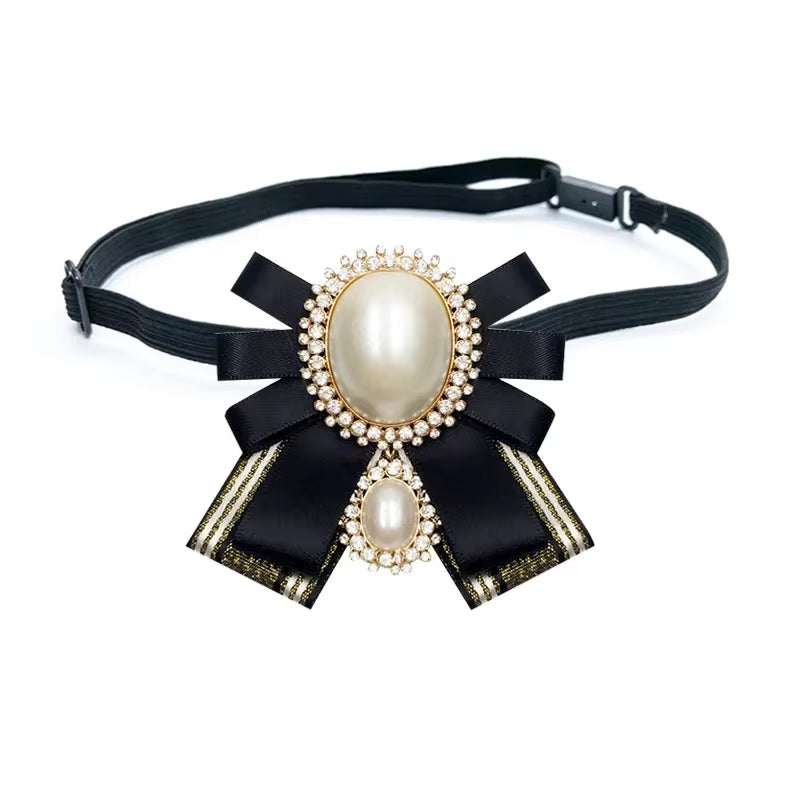 Pearl Bow Tie Brooch