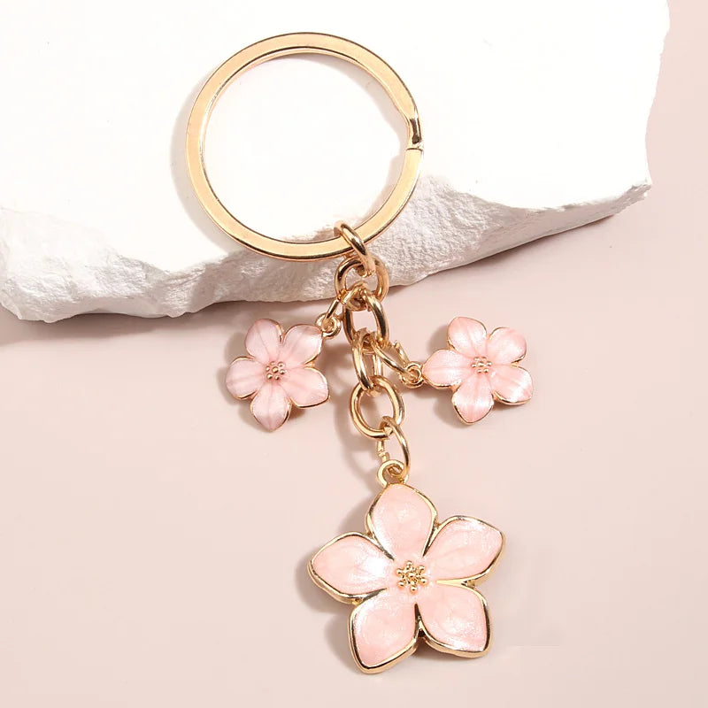 Cute Sakura Flower Keychain