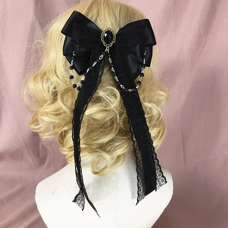 Lolita Lace Bow Ribbon Hair Clip