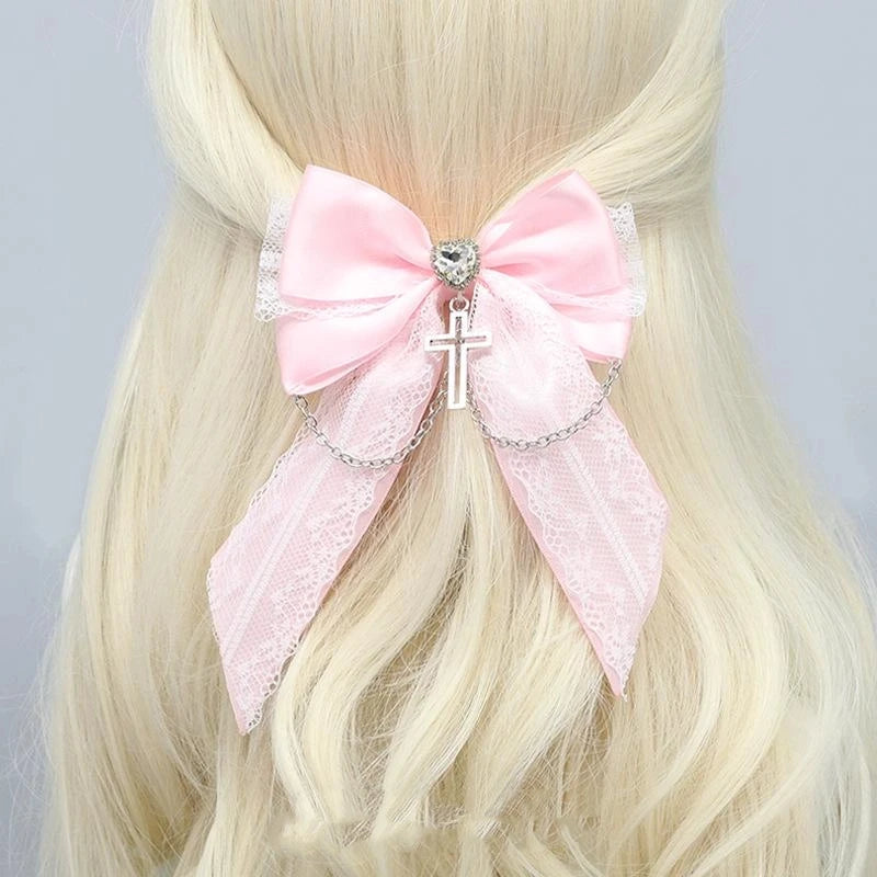 Lolita Lace Bow Ribbon Hair Clip