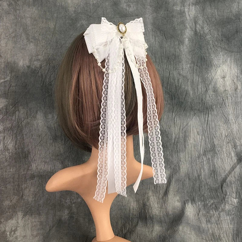 Lolita Lace Bow Ribbon Hair Clip