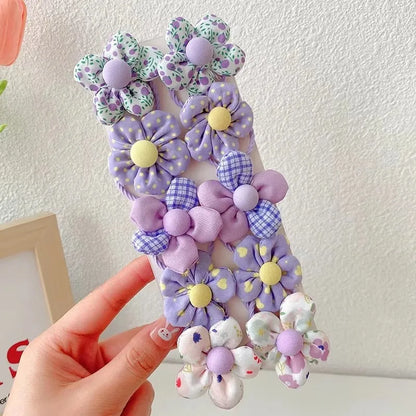 10Pcs/Set Big Bow Flower Elastic Hairbands