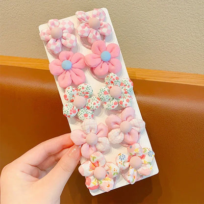 10Pcs/Set Big Bow Flower Elastic Hairbands