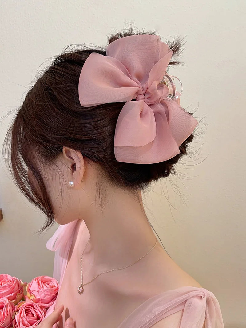 Sweet Mesh Bow Hair Claw