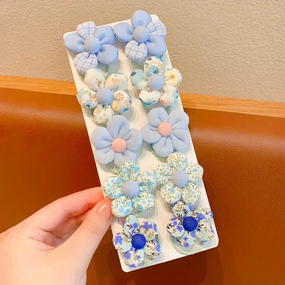 10Pcs/Set Big Bow Flower Elastic Hairbands