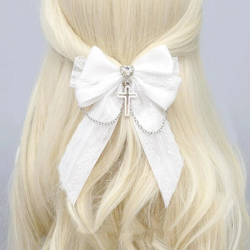 Lolita Lace Bow Ribbon Hair Clip