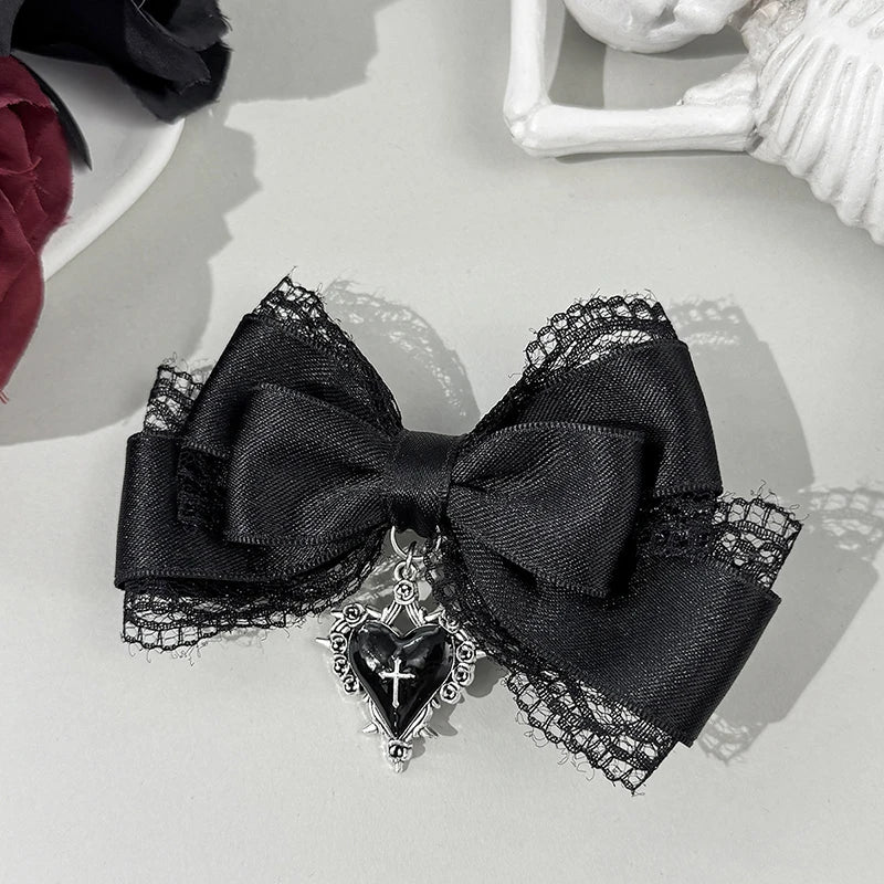 Lolita Lace Bow Ribbon Hair Clip