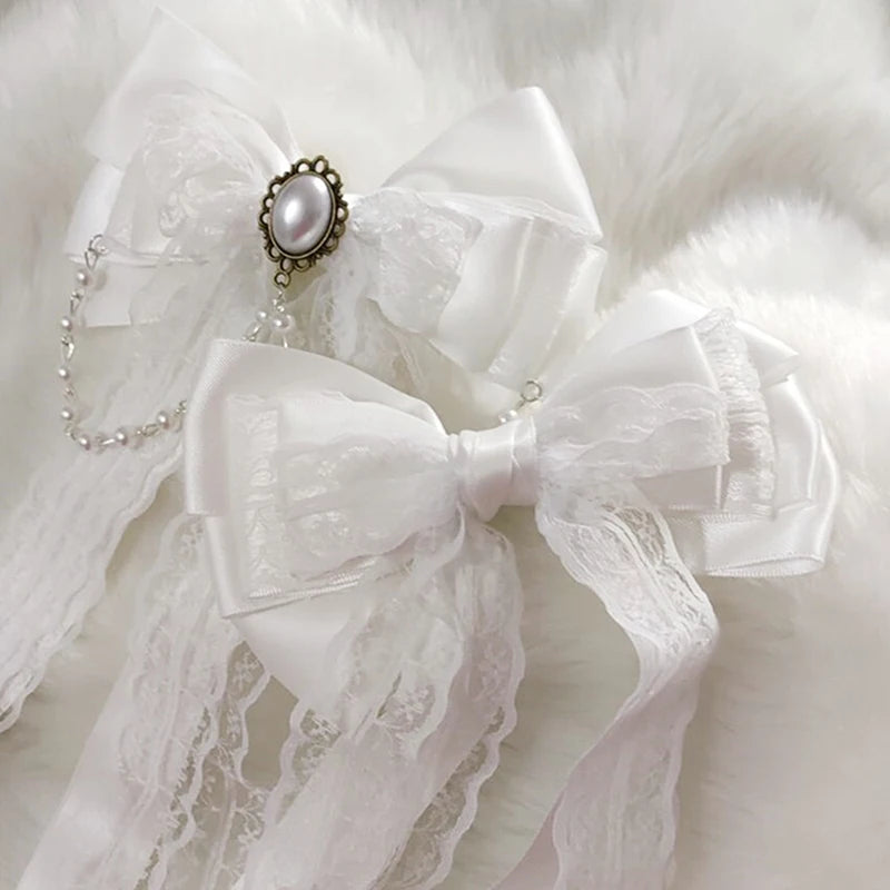 Lolita Lace Bow Ribbon Hair Clip
