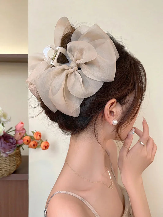 Sweet Mesh Bow Hair Claw