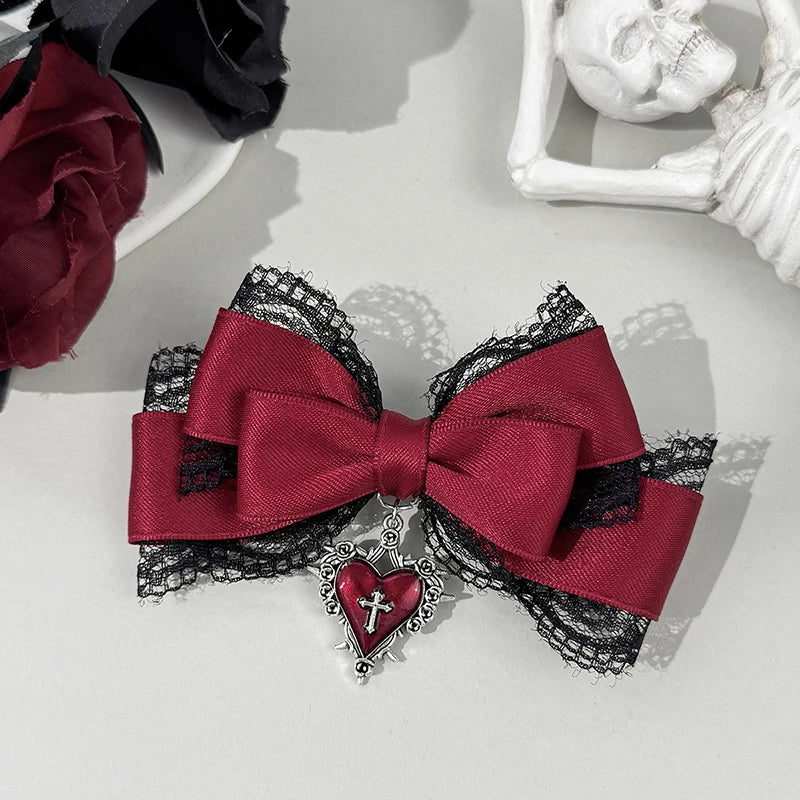 Lolita Lace Bow Ribbon Hair Clip