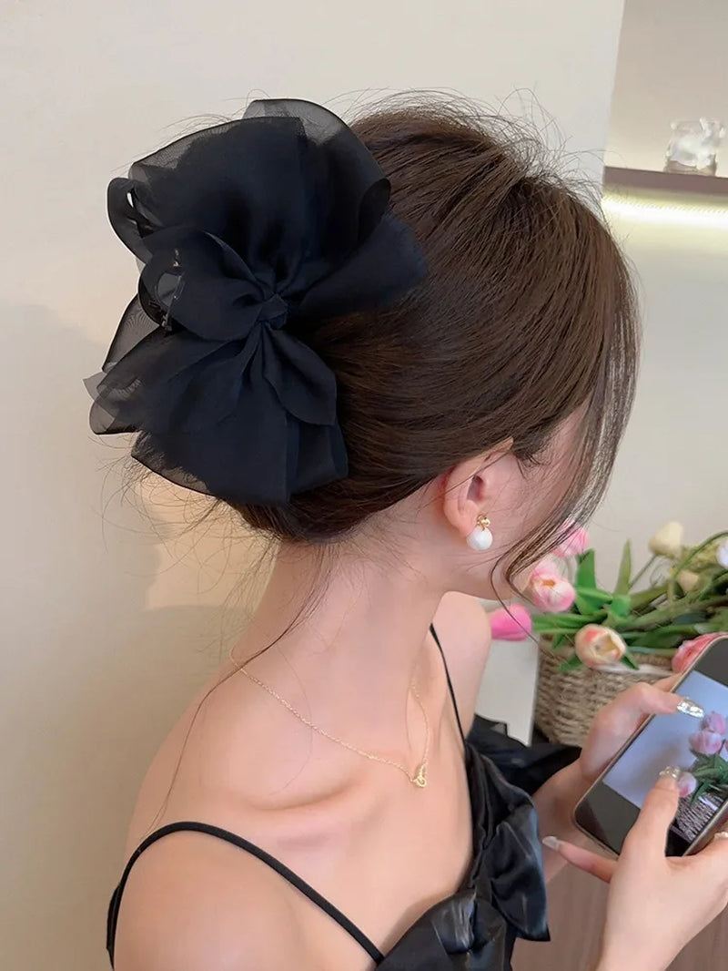 Sweet Mesh Bow Hair Claw