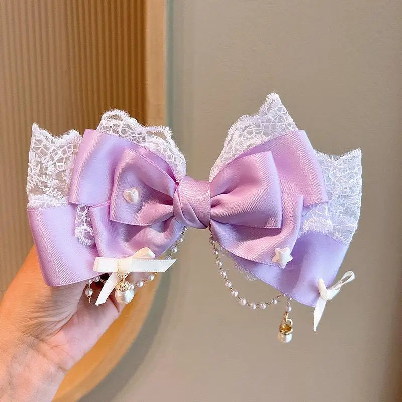 Lolita Lace Bow Ribbon Hair Clip