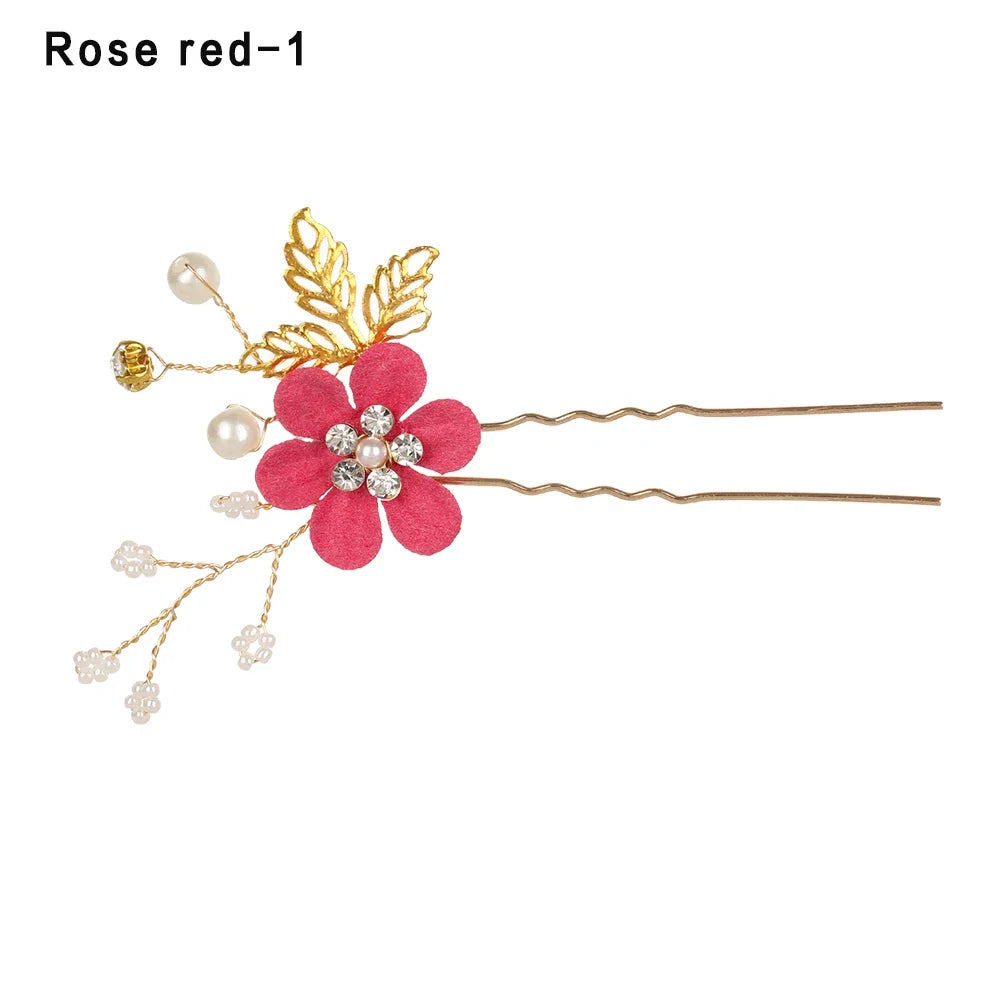 Crystal Flower Hair Pin