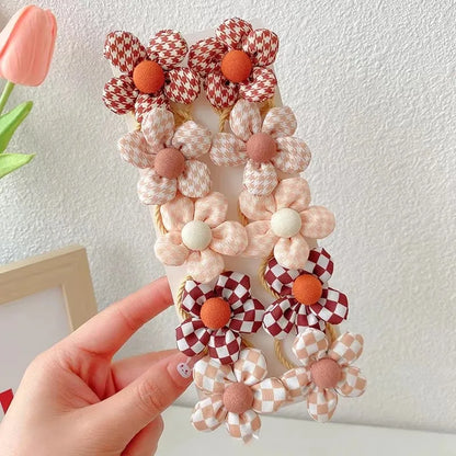10Pcs/Set Big Bow Flower Elastic Hairbands