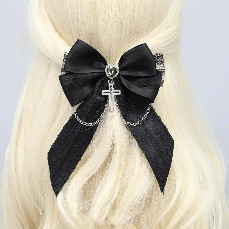 Lolita Lace Bow Ribbon Hair Clip
