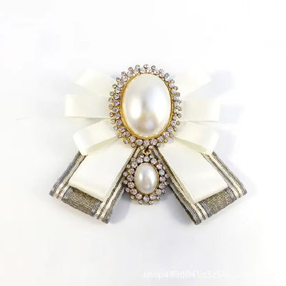Pearl Bow Tie Brooch