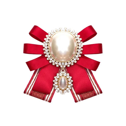 Pearl Bow Tie Brooch